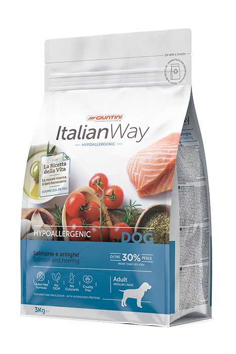 ItalianWay Dog Adult Med Maxi hypoallergenic Salmone (3x3kg)