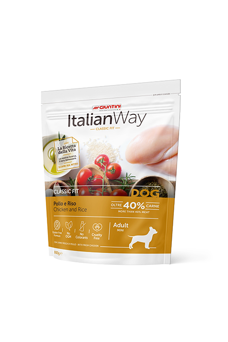 ItalianWay Dog Adult Mini Classic Fit - Pollo e riso (6x800gr)