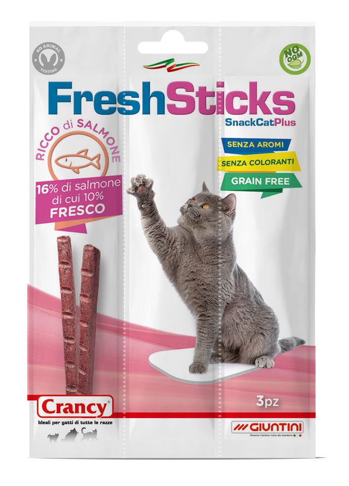 Crancy Fresh Sticks salmone - snack gatti (1 conf. 30 pz)